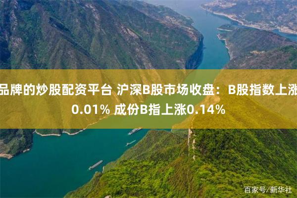 品牌的炒股配资平台 沪深B股市场收盘：B股指数上涨0.01% 成份B指上涨0.14%