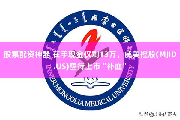 股票配资神器 在手现金仅剩13万，威美控股(MJID.US)亟待上市“补血”